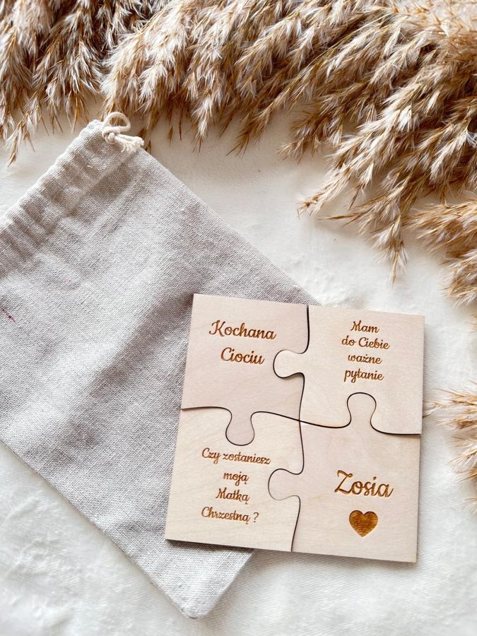 Pytanie o bycie chrzestnym – personalizowane puzzle ze sklejki - obrazek 3