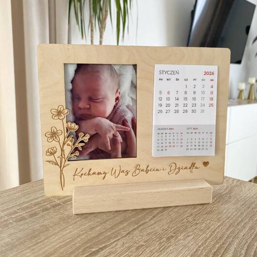 Stojący  kalendarz biurkowy  ze zdjęciem