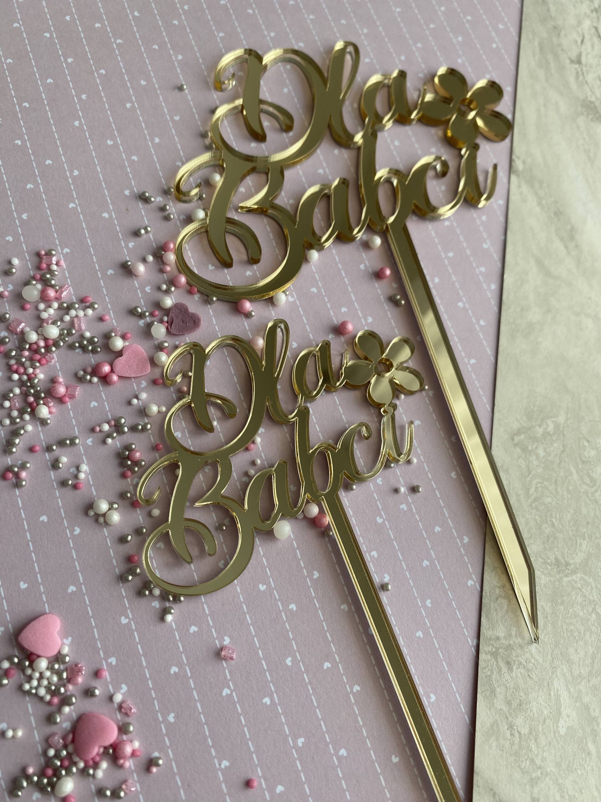 Topper dla Babci / dla Dziadka z kwiatkiem