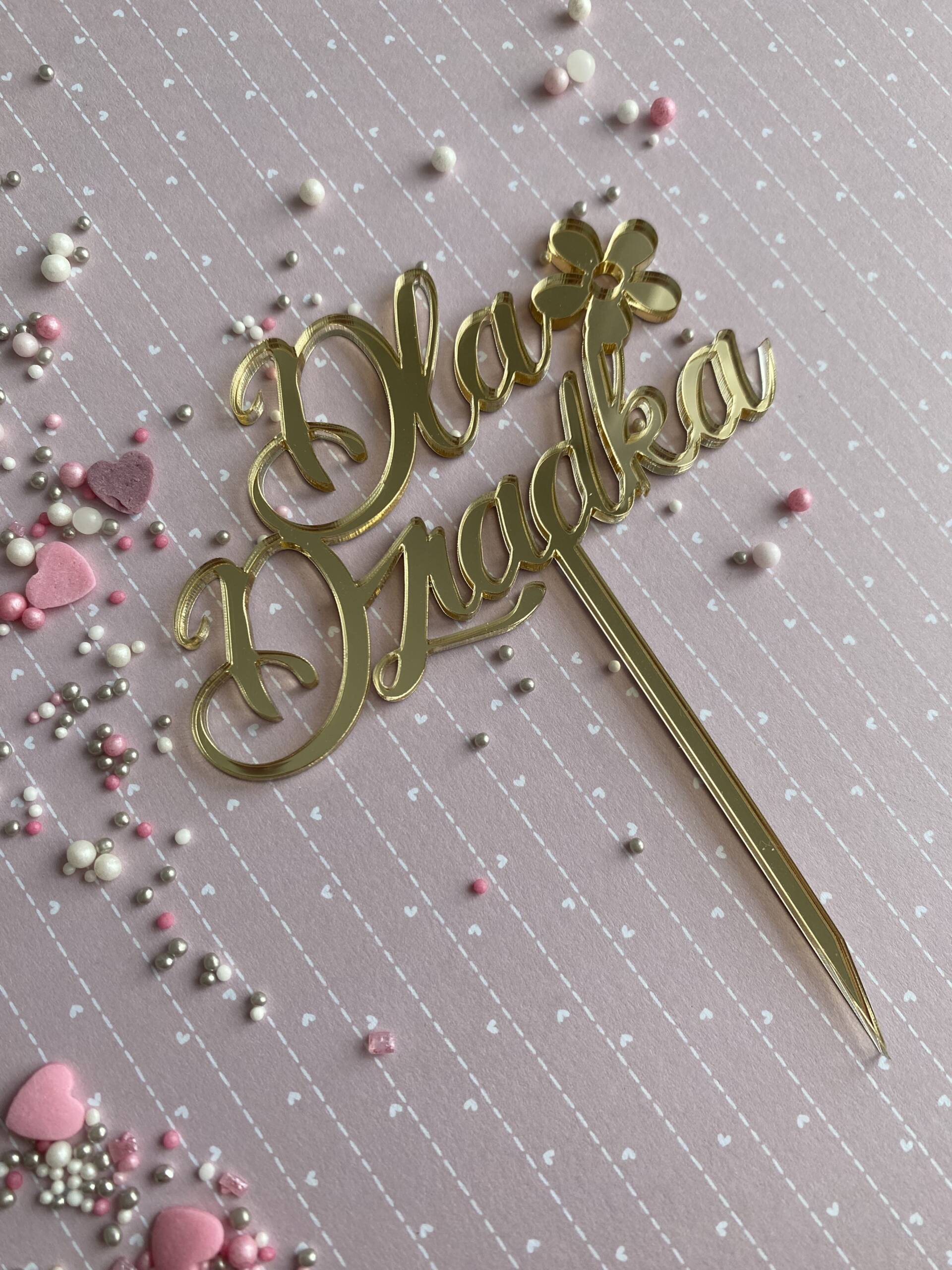 Topper dla Babci / dla Dziadka z kwiatkiem - obrazek 3