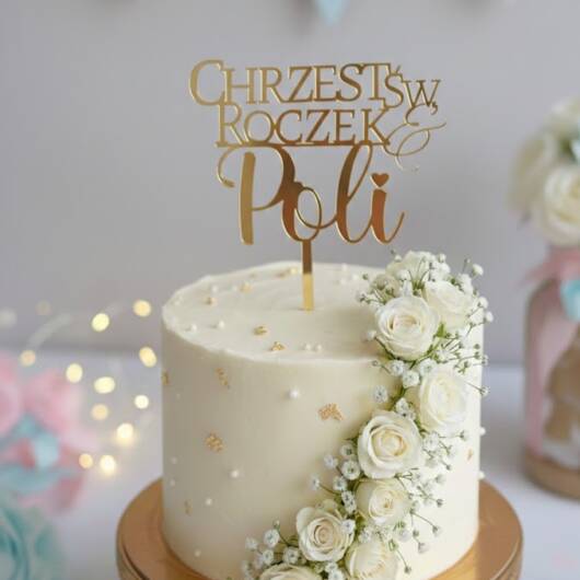 Topper  2w1 roczek+chrzest z imieniem