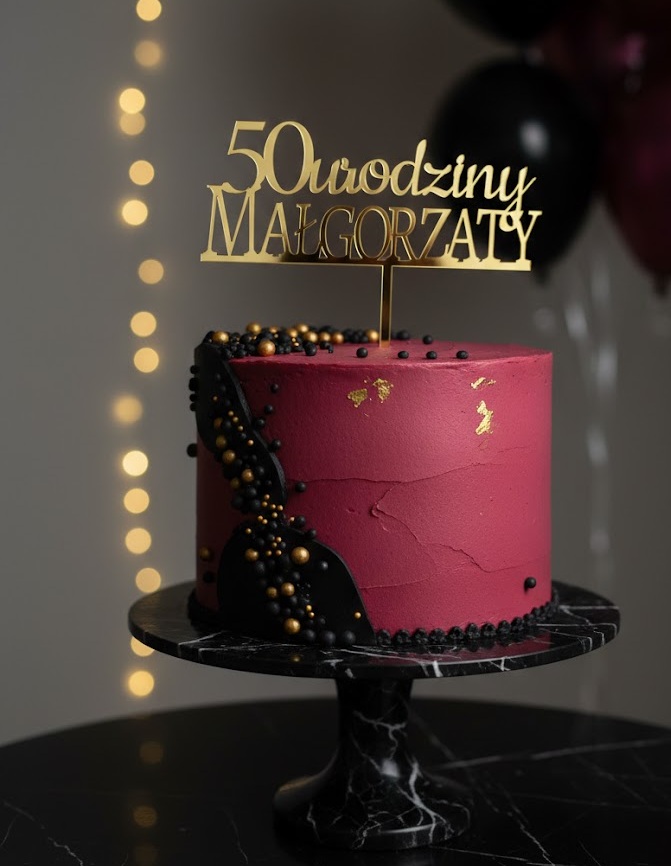 Topper urodziny z imieniem + liczba